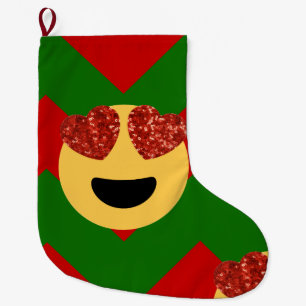 Meia De Natal Grande natal, coração, olho, emoji xmas, estocação