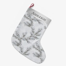 Meia De Natal Grande Natal das Cinzas de prata chic