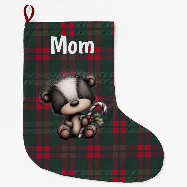 Meia De Natal Grande Natal de cubo fofo personalizado (Frente)