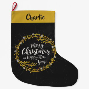 Meia De Natal Grande Natal Deseja o estoque de nome personalizado