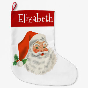 Meia De Natal Grande Natal do Retro Vintage Jolly Papai Noel