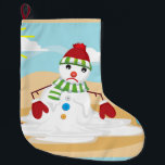 Meia De Natal Grande natal em julho de snowman xmas stock<br><div class="desc">"natal em julho de snowman" "xmas em julho de snowman",  "natal em julho",  "xmas em julho",  "xmas feio",  "natal engraçado",  "natal engraçado",  "natal feio",  "xmas engraçados",  "natal de Verão",  "natal de praia",  "neve derretida",  "Natal de Verão" boneco de neve,  natal,  xmas</div>