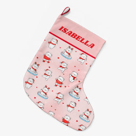 Meia De Natal Grande Natal fofo do urso polar do inverno