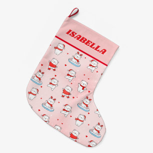 Meia De Natal Grande Natal fofo do urso polar do inverno