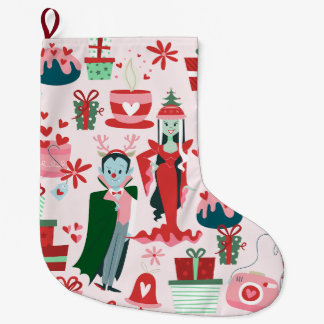 Meia De Natal Grande natal gótico de terror santa vampiro casal