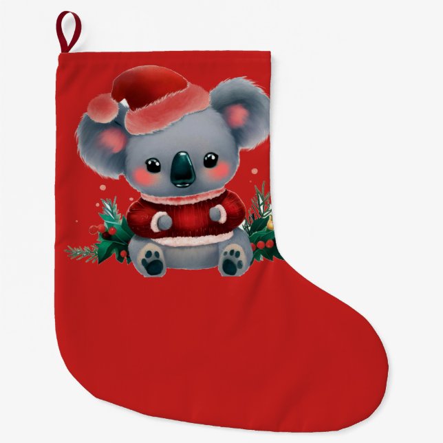 Meia De Natal Grande Natal Koala 3 (Frente)