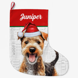 Meia De Natal Grande Natal Lakeland Terrier Nome Wooground