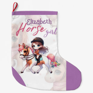 Meia De Natal Grande Natal Personalizado de Menina de Cavalo de Dressag