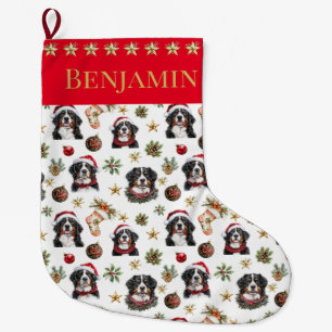 Meia De Natal Grande Natal personalizado do cão de montanha Bernese