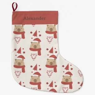 Meia De Natal Grande Natal Personalizado do Capivara Aconchegante