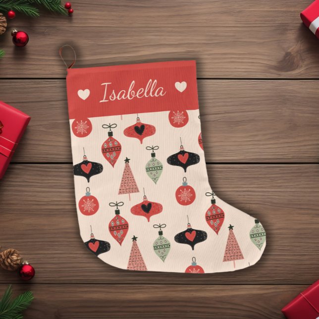 Meia De Natal Grande Natal Personalizado Estilo Moderno de Meados de Sé (Criador carregado)