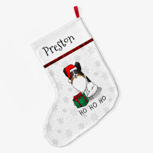 Meia De Natal Grande Natal Santa Hat Papillon (Tricolor)