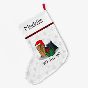 Meia De Natal Grande Natal Santa Hat Yorkshire Terrier Yorkie Cute