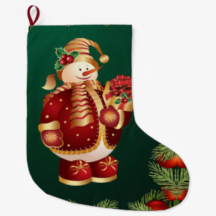 Meia De Natal Grande Natal Stocks, boneco de neve de Natal