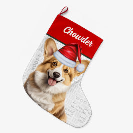 Meia De Natal Grande Natal Welsh Corgi Name Woof Background
