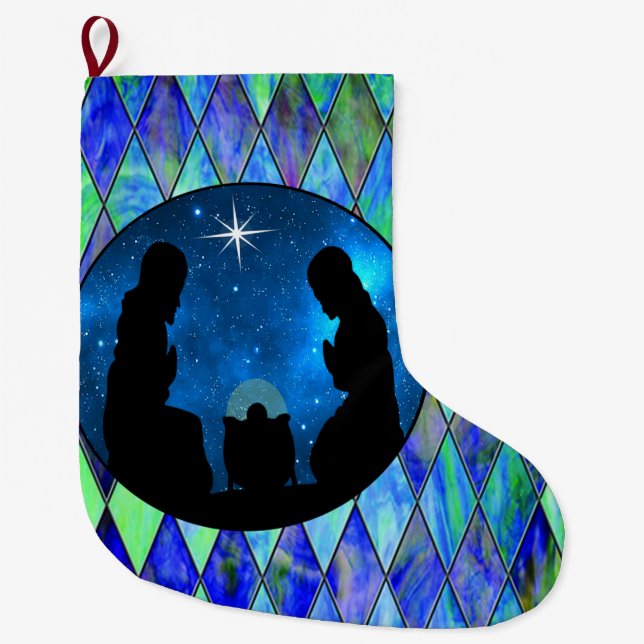 Meia De Natal Grande Natividade (Frente)