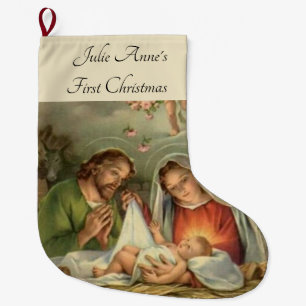 Meia De Natal Grande Natividade santamente Jesus Mary Joseph da famíli