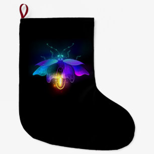 Meia De Natal Grande Neon Firefly a preto
