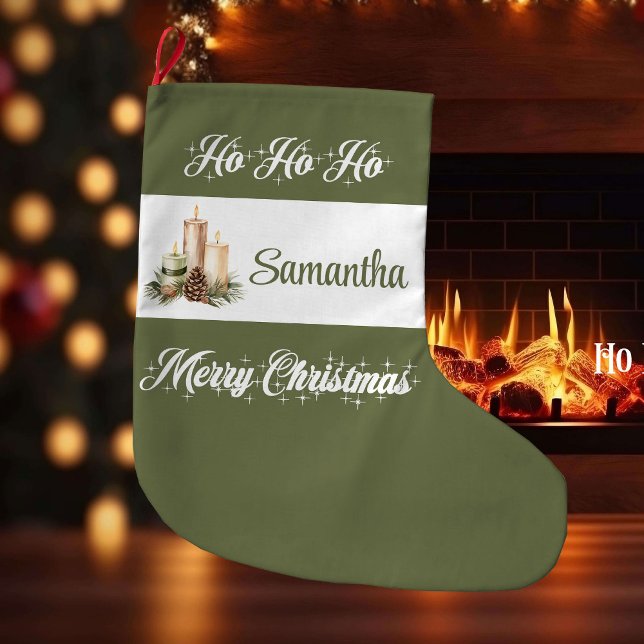 Meia De Natal Grande Neutral Nordic Style Christmas Stocking (Neutral Nordic Style Christmas Stocking)