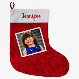 Meia De Natal Grande Nome de Foto Personalizado