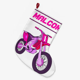 Meia De Natal Grande NOME e Idade ou Número Moto Dirt Bike Motocicleta