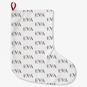 Meia De Natal Grande Nome,Eva