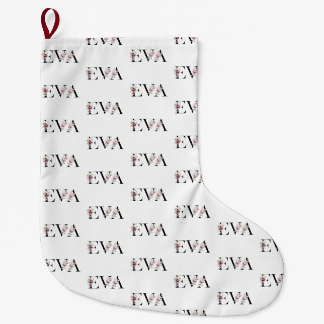Meia De Natal Grande Nome,Eva (Frente)