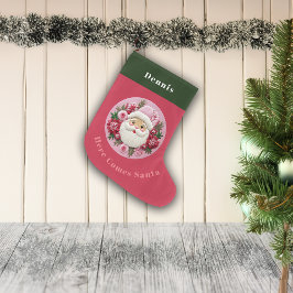 Meia De Natal Grande Nome Personalizado de Efeito de Bordados Papais no