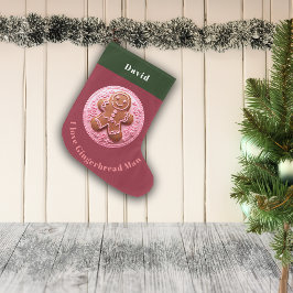 Meia De Natal Grande Nome Personalizado do Gingerman de Natal com Efeit