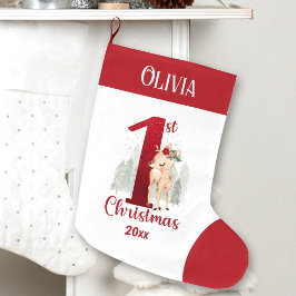 Meia De Natal Grande Nome Vermelho da Menina de Cama de Natal de 1rua