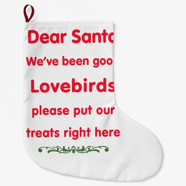 Meia De Natal Grande nós fomos bons lovebirds (Frente)