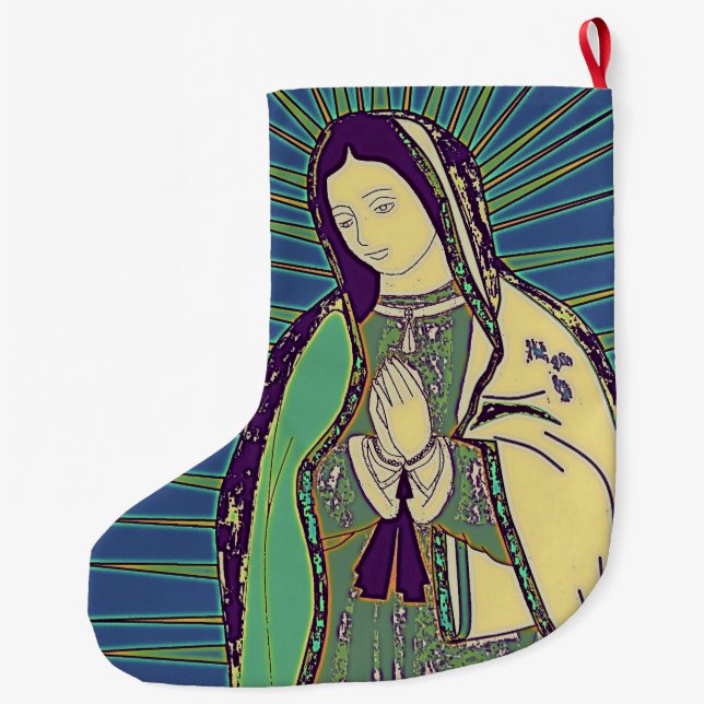 Meia De Natal Grande nossa dama de guadalupe (Verso)