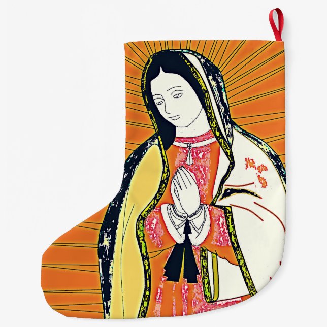 Meia De Natal Grande nossa dama de guadalupe (Verso)