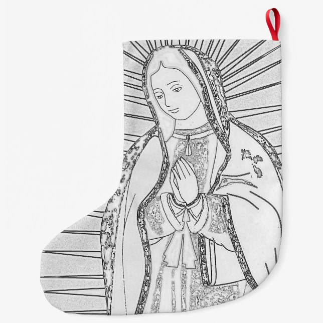 Meia De Natal Grande nossa senhora de guadalupe (Verso)