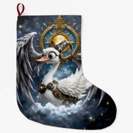 Meia De Natal Grande O Cisne Curioso de Relógio.