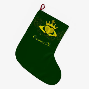 Meia De Natal Grande O Claddagh (ouro)