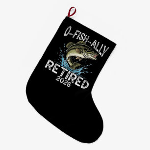 Meia De Natal Grande O-Fish-Ally Aposentado 2026 Humor Engraçado