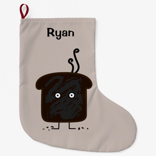 Meia De Natal Grande O fumo queimado do brinde esmigalha o pão das (Frente)