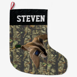 Meia De Natal Grande O pato que caça o pato selvagem dos homens de Camo