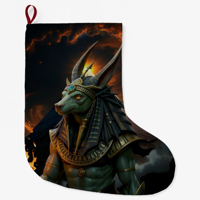 Meia De Natal Grande Observador do Além – Anubis.  (Frente)