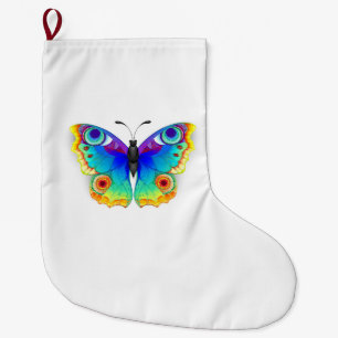 Meia De Natal Grande Olho Peacock da Borboleta Arco-Íris