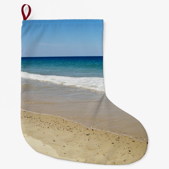 Meia De Natal Grande Ondas de oceano (Frente)