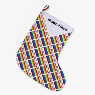 Meia De Natal Grande Orgulho gay Rainbow Flag Preto Personalizado