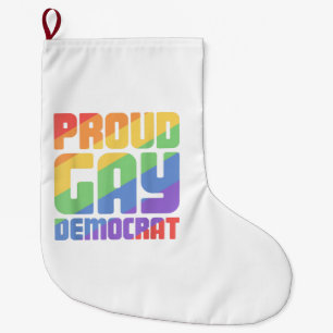 Meia De Natal Grande Orgulhoso Democrata Gay Engraçado LGBT