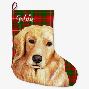 Meia De Natal Grande Ouro Retriever Dog Personalizado