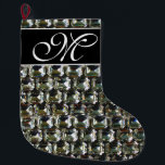 Meia De Natal Grande Ouros, elegante vintage gemstones roxos<br><div class="desc">Velho brilho de Hollywood e glamour - elegantes diamantes roxos roxos rosa, padrão de gemstone. Uma ideia de presente de excelente para o Natal, aniversários ou só porque ela é maravilhosa! - Dê esta bagagem glamourosa moderna, fabulosa, moderna, divertida e brilhante à sua pessoa favorita! O texto pode ser alterado...</div>