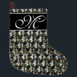 Meia De Natal Grande Ouros, elegante vintage gemstones roxos<br><div class="desc">Velho brilho de Hollywood e glamour - elegantes diamantes roxos roxos rosa, padrão de gemstone. Uma ideia de presente de excelente para o Natal, aniversários ou só porque ela é maravilhosa! - Dê esta bagagem glamourosa moderna, fabulosa, moderna, divertida e brilhante à sua pessoa favorita! O texto pode ser alterado...</div>