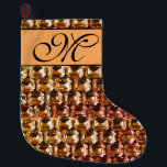 Meia De Natal Grande Ouros elegantes vintage gemstones amarelos laranja<br><div class="desc">Velho brilho de Hollywood e glamour - elegantes diamantes amarelo alaranjados, padrão de gemstone. Uma ideia de presente de excelente para o Natal, aniversários ou só porque ela é maravilhosa! - Dê esta bagagem glamourosa moderna, fabulosa, moderna, divertida e brilhante à sua pessoa favorita! O texto pode ser alterado usando...</div>