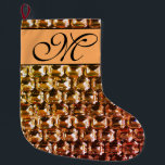 Meia De Natal Grande Ouros elegantes vintage gemstones amarelos laranja<br><div class="desc">Velho brilho de Hollywood e glamour - elegantes diamantes amarelo alaranjados, padrão de gemstone. Uma ideia de presente de excelente para o Natal, aniversários ou só porque ela é maravilhosa! - Dê esta bagagem glamourosa moderna, fabulosa, moderna, divertida e brilhante à sua pessoa favorita! O texto pode ser alterado usando...</div>
