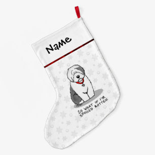 Meia De Natal Grande Ovino Inglês (Cinza 1) Raiva Encharcado